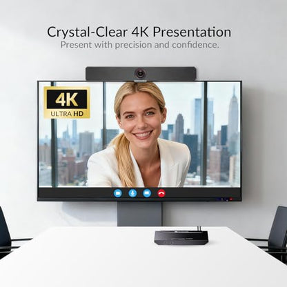 AV Access Conference Docking Station for Meeting Room, 4K Presentation Switch System Screen Mirroring, HDMI & USB C 4K Input, Hybrid Conference System, 3 USB 3.0 Ports for Webcam and Speakerphone