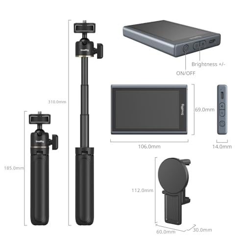 SmallRig Phone Vlog Selfie Monitor Screen for iPhone for Huawei for S24/S25, w/Magnetic Phone Holder Clip Mount & Wireless Remote, Sync Rear Camera for Selfie Vlog Live Stream Phone Filmmaking - 4851