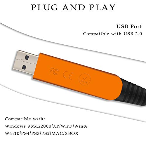 USB Guitar Cable 10Ft, USB Guitar Interface Male to 6.35mm 1/4 inch Gold-Plated TS Mono Plug,Recording Cable Compatible with PC, Mac, Xbox, PS4, PS3,PS2 - color: Black 2