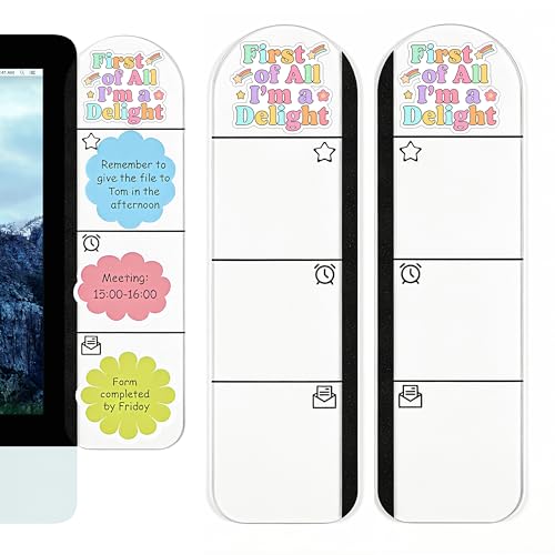 First of All I'm a Delight Funny Office Desk Accessories 2pcs Computer Monitor Memo Board Message Board Supplies for Home Desktop Decor - color: First of All I'm a Delight