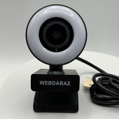 Webcam with Light Full HD 4K 1080P Web Camera Auto Focus Microphone Plug and Play USB Computer Web cam for PC Laptop Desktop, Mac Zoom Skype Teams