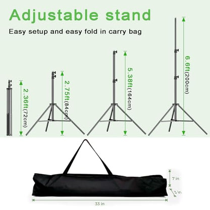 10x7 ft Adjustable Green Screen Backdrop Kit with Stand, Photo Background Support System for Video Streaming, Photography, Studio, Parties, Events - size: 7x10 ft