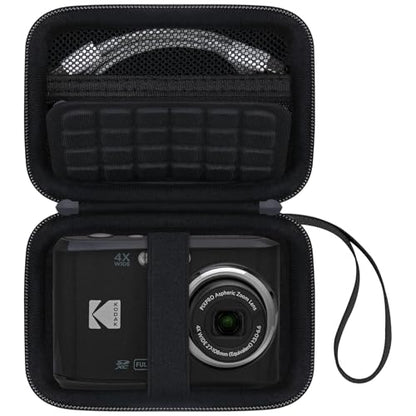 Canboc Carrying Case for Kodak PIXPRO FZ55/ FZ45 16MP Digital Camera, FZ45 Video Vlogging Camera Bag, Mesh Pocket fit Cable, SD Card, Black (Case Only) - color: Small-Black