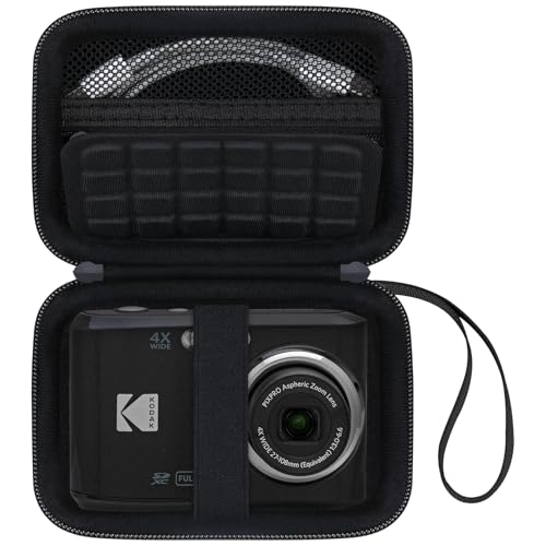 Canboc Carrying Case for Kodak PIXPRO FZ55/ FZ45 16MP Digital Camera, FZ45 Video Vlogging Camera Bag, Mesh Pocket fit Cable, SD Card, Black (Case Only) - color: Small-Black