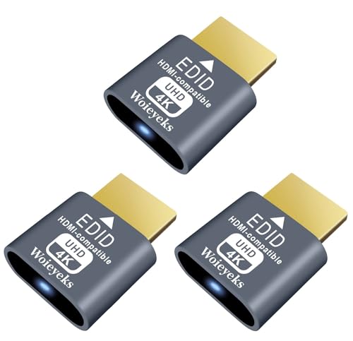 3 Pack HDMI Dummy Plug 4K HDR,Virtual Monitor EDID Emulator, Headless Display Adapter,Supports up to 4k@60Hz,1080@120Hz - size: HDMI 3 pack