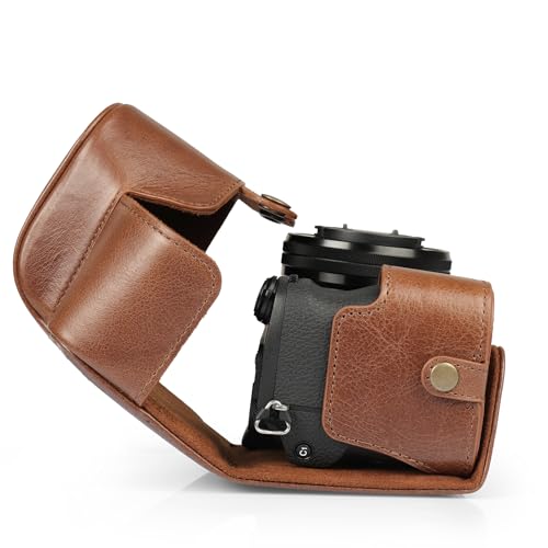 Mega Gear Genuine Leather Camera Case for Sony Alpha a6700 (16-50mm) - Stylish and Protective - Brown - color: Brown