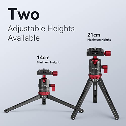 SmallRig Tripod for iPhone Desktop Mini Tripod - Aluminum Alloy 20 inches/ 50 cm with 360 Degree Ball Head, 1/4 inch Quick Shoe Plate for Vlogging DSLR Camera Video, Load up to 11 pounds-3033 - style: 2