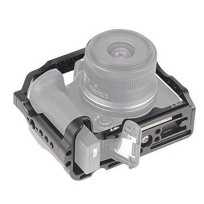 Hersmay R10 Cage with Top Handle,Aluminium Alloy Camera Cage for Canon EOS R10 Mirrorless Cameras, Vlogging Video Shooting Filmmaking Rig Stabilizer with 1/4" Mounting and 3/8" Arri Locating Hole