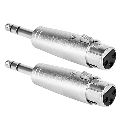 1/4" TRS to XLR Adapter 2 Pack - 6.35mm 1/4" Male to XLR Female Connector - color: TRS 6.35mm Male to XLR Female, size: 2 Pack