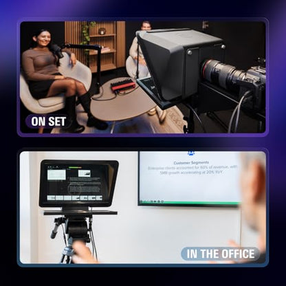 Elgato Prompter XL, Full-Sized Teleprompter, Removable | 15.6-inch detachable Full HD display, Doubles as conferencing monitor, Fits DSLR, mirrorless, studio cameras, USB-C 3.2 - style: Prompter XL