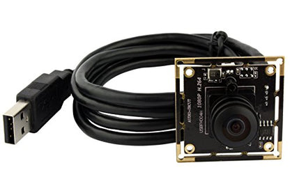 ELP 180degree Fisheye Raspberry Pi 1080P H.264 Microphone PC Web USB Security Camera for Laptop Wide Angle Mini UVC USB2.0 Video Audio Webcam Board 2MP CMOS AR0330 Lightburn Laser Camera for Computer - size: 180degree lens