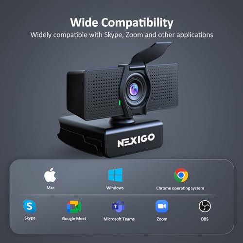 NexiGo N60 Pro (Gen 2) 1080P Webcam with Distortion-Free Lens, USB A to Type-C Data Cable, Noise Reduction Mic & Privacy Cover, for Zoom/Skype/Teams/Webex, Laptop MAC PC Desktop - style: USB-C Webcam