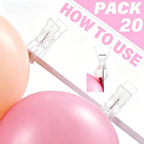 20 Pack Balloon Arch Clips, 3.5 Inch Heavy Duty Transparent Spring Clamps for Balloon Arch Kit, Clear Plastic Clips for Birthday Party Wedding Backdrop Decor, Photography Studio and Crafts (Clear)