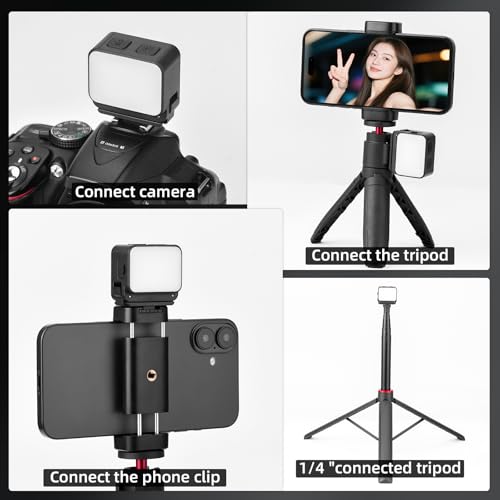 Mini Light for DJI Action Camera, Pocket 3 4 Fill Lighting Cold Hot Shoe LED Vlogging Light Attachment for DJI OSMO Pocket 3 4 Action 5 Pro 4 3, for GoPro Accessories