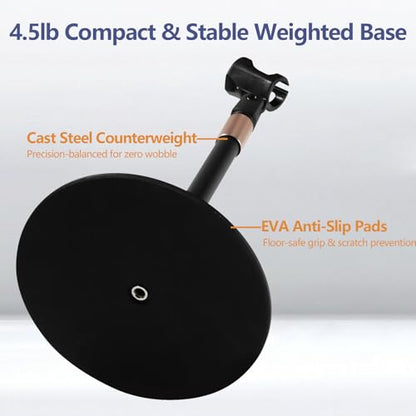 BILIONE Desktop Microphone Stand for Podcast Recording, 9-16.5“ Height Adjustable Mic Stand for Desk with 1.3 lb Weighted Base, Heavy-Duty Metal Construction, Universal 3/8” to 5/8" Adapter, 2 Clips - size: Mic Stand Desktop