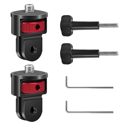 Tripod Mount Adapter Conversion Kit for Insta360 X4 X3/DJI Osmo Pocket 3/Gopro Hero,2pcs 1/4" Camera Mount Adapter for Tripod,Selfie Stick,Stabilizer & Action Gear