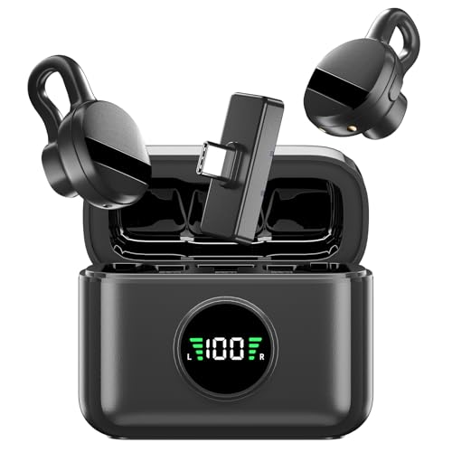 ZVVN Mini Wireless Microphone with USB-C Plug for iPhone 15/16 & Android, Lavalier Microphone with Noise Cancellation, 30H Battery, for Video Recording, Podcast, YouTube, TikTok, Live Streaming