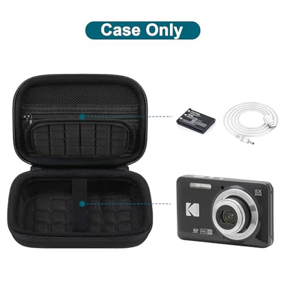 Canboc Carrying Case for KODAK PIXPRO FZ55/ FZ45/ FZ43/ FZ53 16MP Digital Camera, Video Vlogging Camera Bag, Zipper Mesh Pocket fit Cable, Black (Case Only) - color: Regular-Black