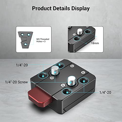 SmallRig Mini V-Lock Assembly Kit, V Mount Battery Plate, Quick Release Set with 1/4"-20 Threaded Holes - MD2801B | Mini V-Lock Assembly Kit,Lightweight for Smallrig V-Mount Battery VB99 SE / VB50 / VB99 / X99, Monitors, Magic Arms - style: M3 Hole
