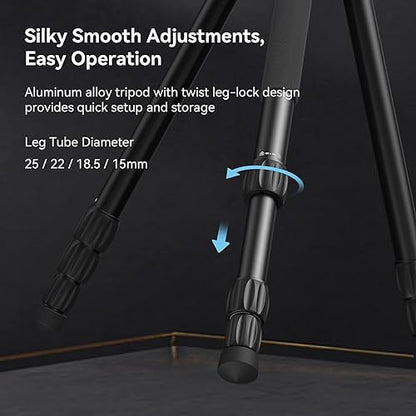 SmallRig CT200 72.8"/200cm Horizontal Overhead Tripod for Camera with Smartphone Holder & Carrying Bag, 33lb Max Load Aluminum Horizontal Camera Tripod for Overhead Shots