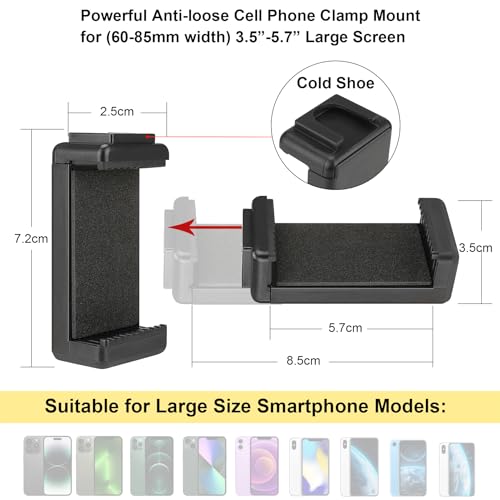 Universal Ergonomic Anti-Fall Mobile Phone Smartphone Handle Stabilizer Mount Rig Portable Selfie Stick Tripod Handheld Vlogging Monopod for 60-85mm Wide iPhone Samsung Android