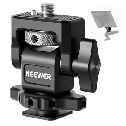 NEEWER Camera Monitor Mount with Cold Shoe (2 Pack), Anti Twist 1/4" Screw for 5" & 7" Field Monitor Compatible with Atomos Ninja V, 360° Swivel & 180° Tilt Damping, Compatible with SmallRig, MA006 - style: MA006(2-Pack)