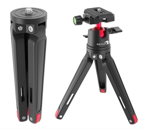 REFLEX CAMERA Metal 9" Mini Tripod Desktop Tripod with 360° Ball Head and 1/4"-20 Screw for DSLR Cameras, Smartphone, Projectors with Quick Release Plate & Bubble Spirit Level, 5Kg Load