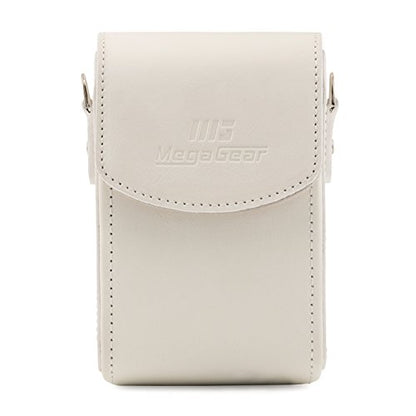 Mega Gear MG1416 Canon PowerShot G7 X Mark II, G7 X Leather Camera Case with Strap, PU Leather, White - color: White