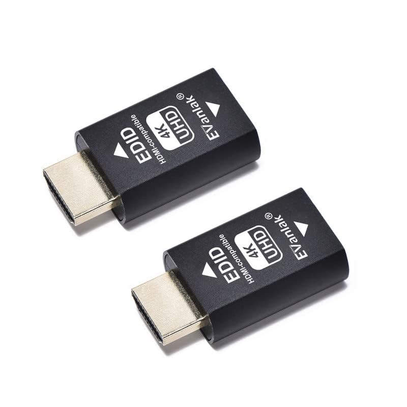 EVanlak 3rd Generrtion Hdmi Edid Emulator Passthrough Eliminated Emulator Adapter Work with Mac Thunderbolt to HDMI Switches/Extender/AV Receiver/Video Splitters 4k- 3840x2160@60Hz-2pack - color: HDMI EDID 4K-2P