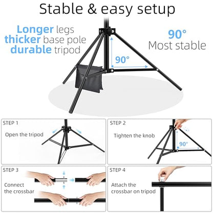 Photo Backdrop Stand, 10x9ft(WxH) Adjustable Photography Backdrop Stand, Aluminum Alloy Studio Photo Background Stand Support System for Party, Wedding, Photography, Advertising Display - size: 10x9ft(WxH)
