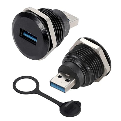 PENGLIN 2PCS USB 3.0 Connector, USB Male to Female Conversion Connector, USB3.0 Panel Mount Extension Adapter for Data Transfer/Charging - size: USB 3.0(2PCS)-Single port