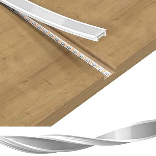 BTF-LIGHTING Silicone LED Channel System 9.8Ft for ≤18mm Width LED Strip | Flexible LED Neon Rope Channel Diffuser, Spotless Milky White Cover for Kitchen Cabinet, Rooms, and Patio(No LED Strip) - size: 9.8FT, style: 20X10mm