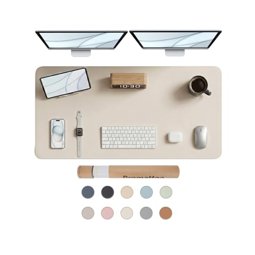 Large Desk Pad Non-Slip Desk Mat Protector for Keyboard Mouse Waterproof Vegan Leather Surface Faux Leather Laptop Mat Smooth Mouse Pad Premium Gift Tube Creamy White 47" x 23" - color: Creamy White, size: 47" x 23"