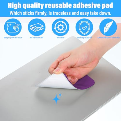 Portable Hard Drive Sleeve 2-Pocket Stick on Pouch with Reusable Adhesive SSD Hard Drives Carrying Case Computer Accessories Pouch Holder for Most Laptop External Solid State Drive Mouse USB Cable - color: Purple