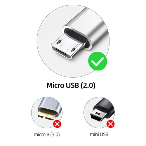 USB C to Micro USB Cable 15 ft for Charging & Data Transmission, Braided Cord - size: 15 Feet