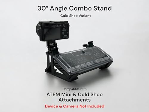 Combo Stand for ATEM Mini Series – 6 Cold Shoe Slots, Slide-On Design, Stable Feet, Dust-Cover Compatible (Third-Party Accessory)
