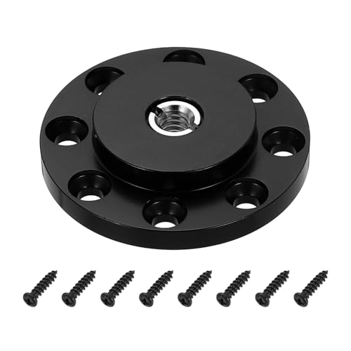 PATIKIL 3/8" Thread Tripod Adapter Holder 30mm Dia, Aluminum Alloy Flange Wall Mount Tripod Mount Plate with 1/4" Adapter Screws for Magic Arms Monitor Light Flash DSLR Camera - size: 3/8" x 50mm
