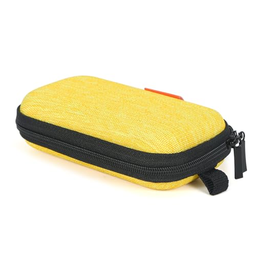 Mini Hard Earbud Case for Apple Airpods, Earpods, Samsung Galaxy Buds, JBL, Sony in-Ear Headphones - Small Cute Protective Case Pouch for Cable, Cord, Card, Earplugs, Heart Monitor - Gold-Yellow - color: Gold-Yellow