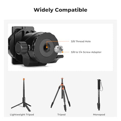 K&F CONCEPT Professional 28mm Metal Tripod Ball Head 360 Degree Rotating Panoramic with 1/4 inch Quick Release Plate Bubble Level for Tripod Monopod Slider Camera Camcorder up to 22 pounds - size: 10 kg Capacity