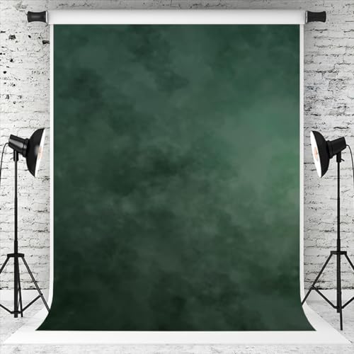 Kate 10×10ft Green Backdrop Abstract Muslin Dark Green Background Gradient Portrait Backdrop for Photographer Headshot Microfiber Photo Studio Props - size: 10×10ft