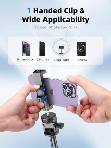 Kaiess 62" Phone Tripod & Selfie Stick, Extendable Photography Light Stand with Wireless Remote, Solidest, Portable, Lightweight, Compatible with iPhone/Android Phone - color: Black