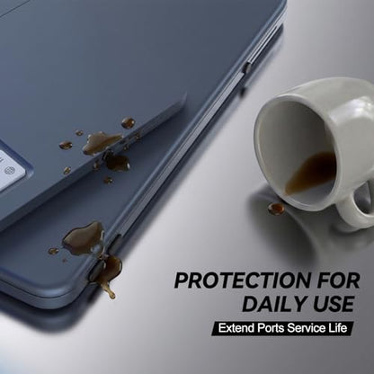 9 in 1 Anti Dust Plug Covers Set with Webcam Cover Compatible with 2026 Apple MacBook Neo 13 inch Laptop with A18 Pro Chip A3404,Silicone Anti Dirt Protective Cups Accessory for USB-C/Headphone - size: MacBook Neo 13"