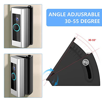 RIOVO Adjustable 30 to 55 Degree Doorbell Angle Mount Compatible with Video Doorbell Wired/Pro and Blink Video Doorbell, Replacement Angle Adjustment Adapter Mounting Bracket Wedge Kit