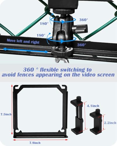 Phone Fence Mount, Fence Phones Holder for iPhone, Phones, Mevo Start and Other Action Cameras, for Recording Baseball, Football, Rugby, Softball, Hockey and Tennis Games (N2 Black) - style: Elastic foundation fence mount