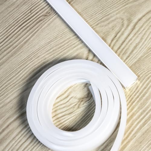 THMOOTHER LED Strip Pre-Drilled White U Channel Diffuser 10-Pack 3.28FT,Surface Mounted Tape Light Aluminum Track with Continuous Silicone Cover. Flush Installed Low Profile (White, 10X3.3FT) - color: White, size: 10X3.3FT