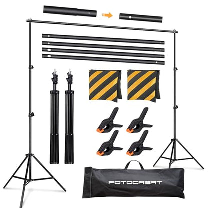 Backdrop Stand Kit 8.5x10ft,Adjustable Photo Video Studio Background Stand Backdrop Support System for Wedding Parties,Birthday, Portrait Photography with 4 Clamps and Carrying Bag - color: BJJ 2.6x3M