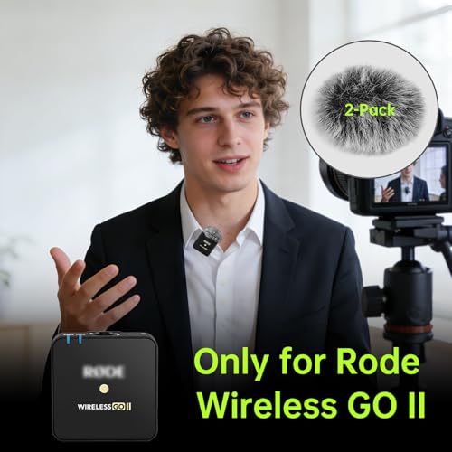 Premium Furry Windscreen Windshield Dead-cat for Rode Wireless Go Microphones (2PCs-Gray, Rode Wireless Go II) - color: 2PCs-Gray, size: Rode Wireless Go II