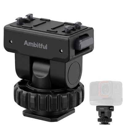 AMBITFUL IA03 Magnetic Quick Release Cold Shoe Ball Head Mount, Action Camera Adapter for Insta360 Cameras, Quick Swap Mini Camera Mount for DSLR, Camera Cage, Tripod and Video Rig - color: Cold Shoe Mount