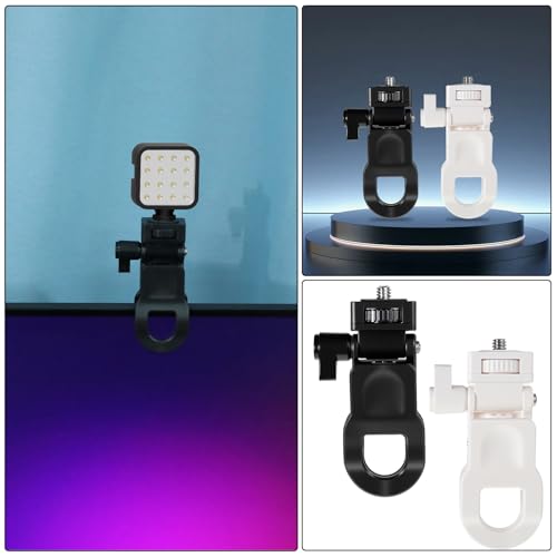2 Pack Webcam Monitor Mount Monitor Camera Mount with 1/4 Screw Ring Camera Clip Webcam Stand Mounts for Tripod Screen LCD Display Top Fill Light Flash Phone Tripod Tablet Video Live