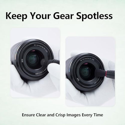 3Pcs Camera Lens Cleaning Kit Including Camera Cleaning Pen Brush Air Blaster Blower and Lens Brush Blower Brush Dust Cleaner for SLR Camera Telescope Magnifying Glass Photography